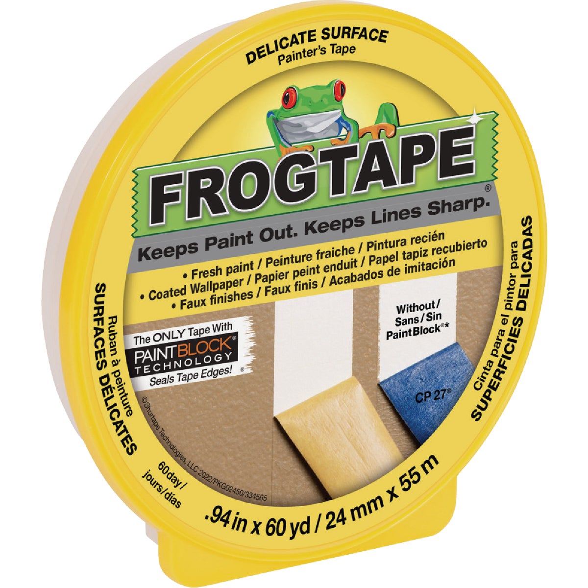 FrogTape 0.94 In. x 60 Yd, Delicate Surface Masking Tape