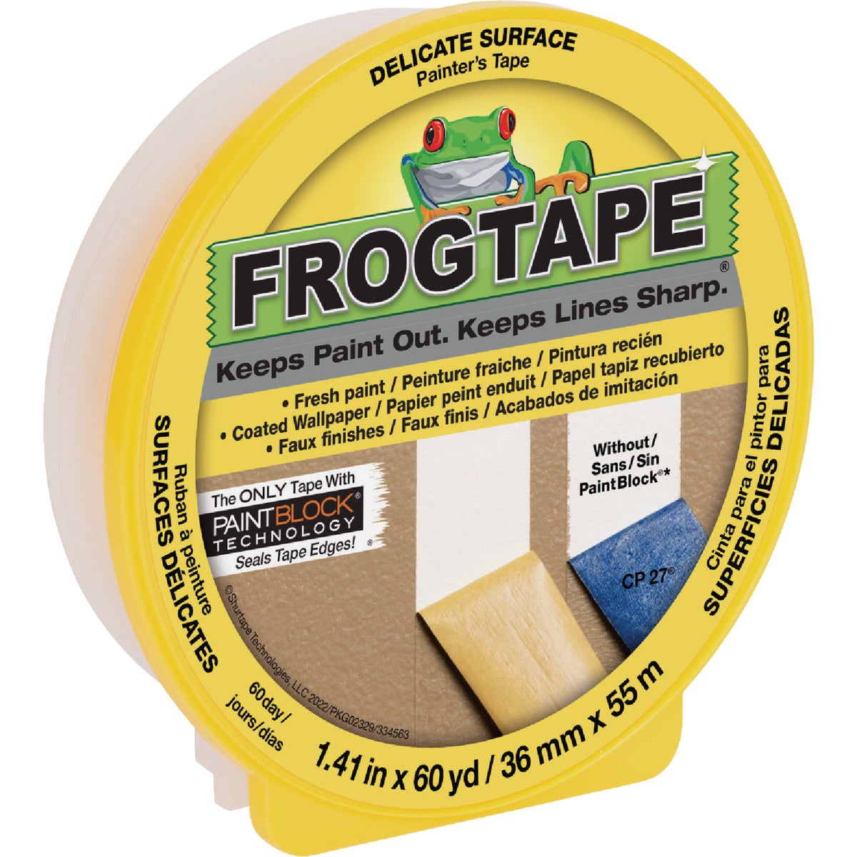 FrogTape 1.41 In. x 60 Yd, Delicate Surface Masking Tape