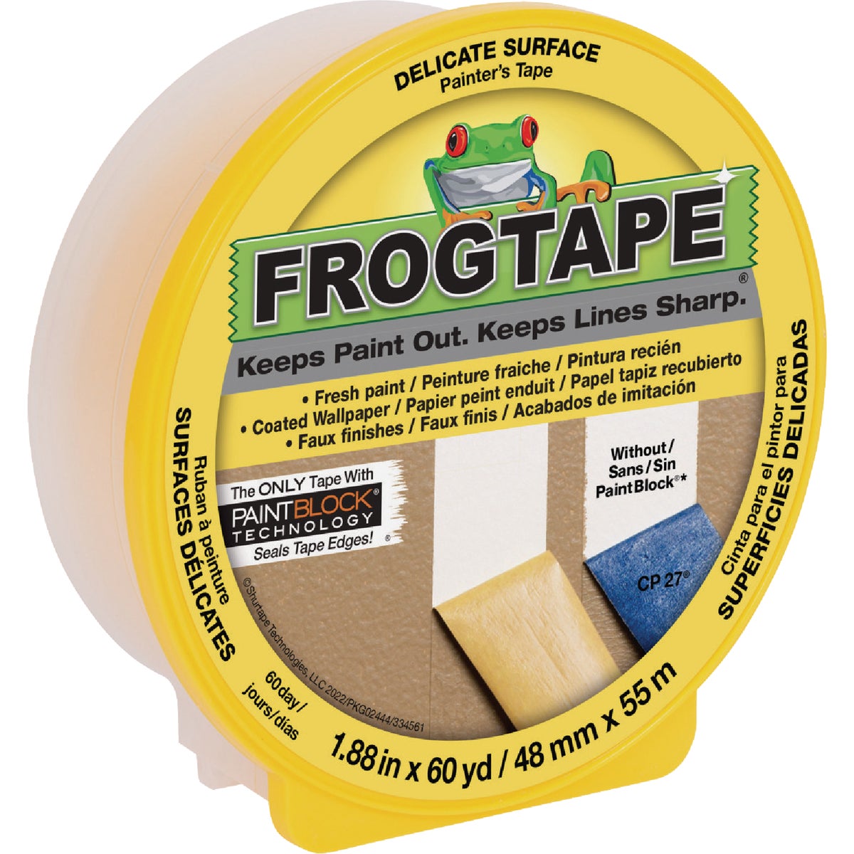 FrogTape 1.88 In. x 60 Yd, Delicate Surface Masking Tape