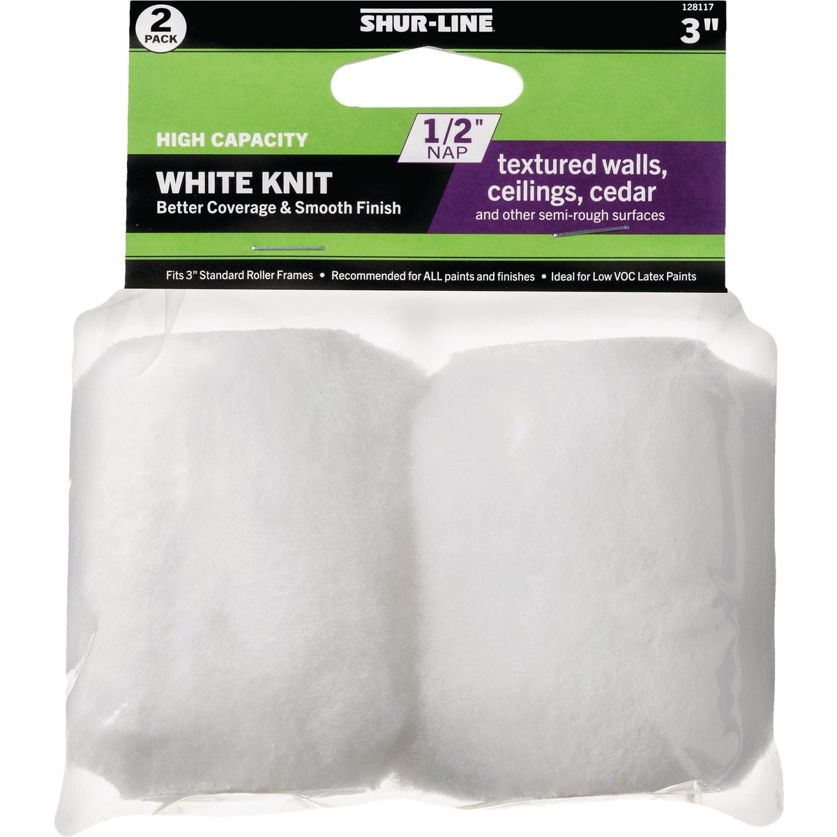 Shur-Line 3 In. x 1/2 In. Knit Fabric Roller Cover (2-Pack)