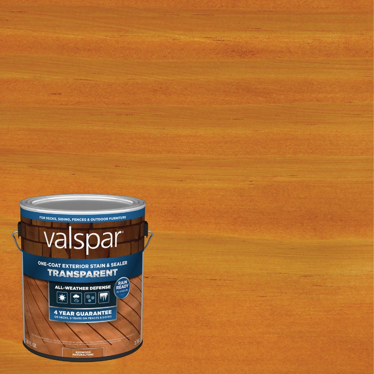 Valspar Transparent Deck Stain, Redwood Natural Tone, 1 Gal.