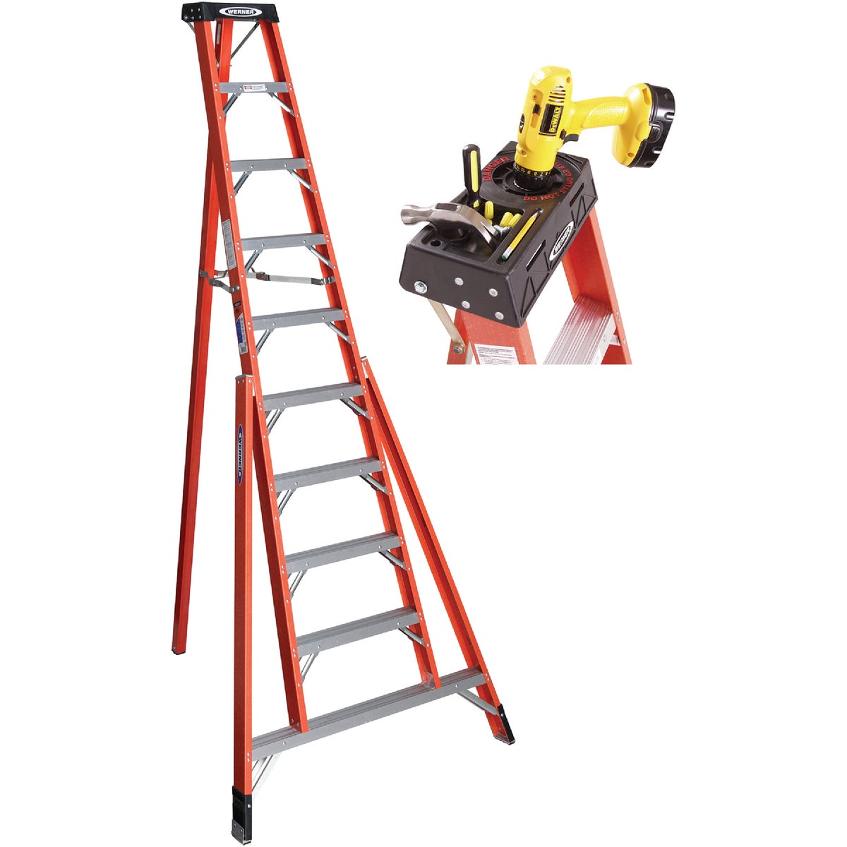 10′ FBGL TRIPOD LADDER