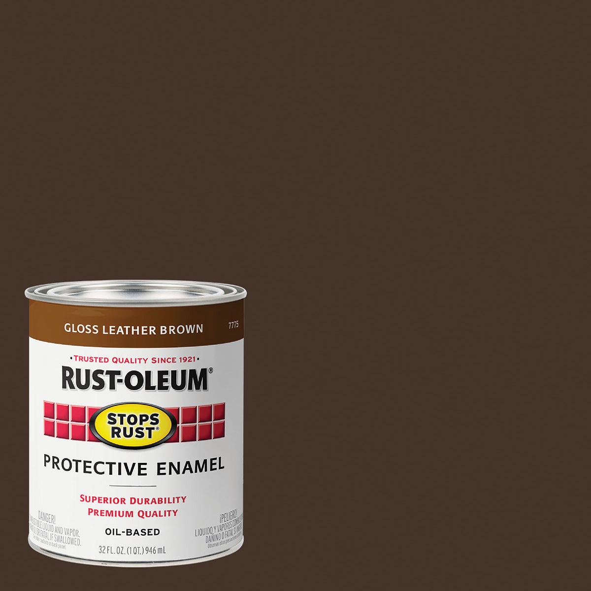 Rust-Oleum Stops Rust Oil Based Gloss Protective Rust Control Enamel, Leather Brown, 1 Qt.