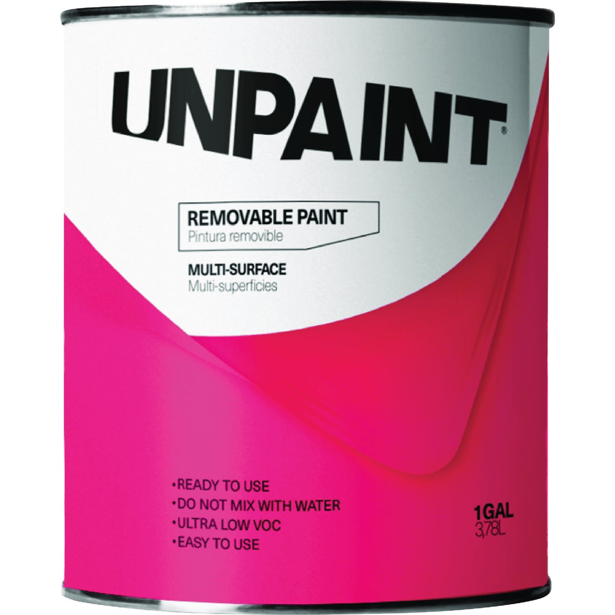 Unpaint Removable Water Base Matte Interior Wall Paint, Clear Base, 1 Gal.