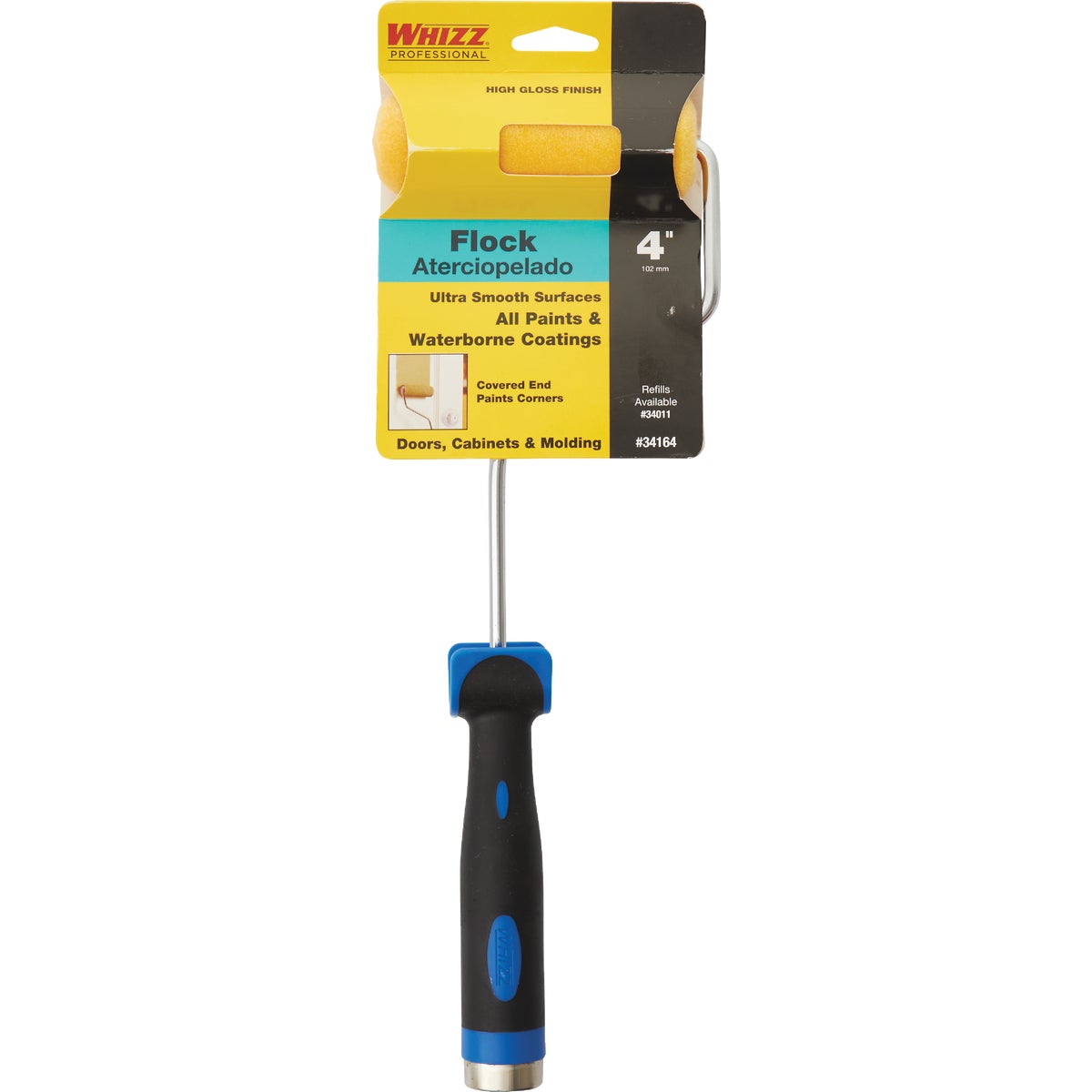 Whizz 4 In. Flock Roller and 13 In. Frame With Soft Touch Handle