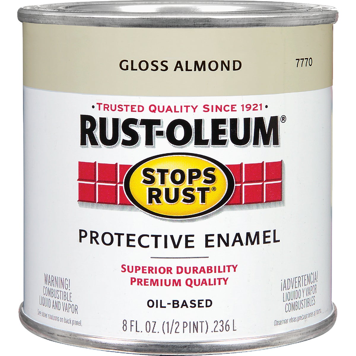 Rust-Oleum Stops Rust Oil Based Gloss Protective Rust Control Enamel, Almond, 1/2 Pt.