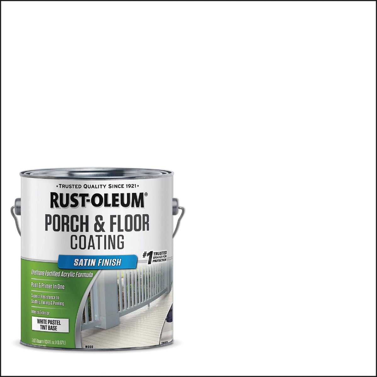 Rust-Oleum 1 Gal. Low VOC White Pastel Tint Base Satin Porch and Floor Coating