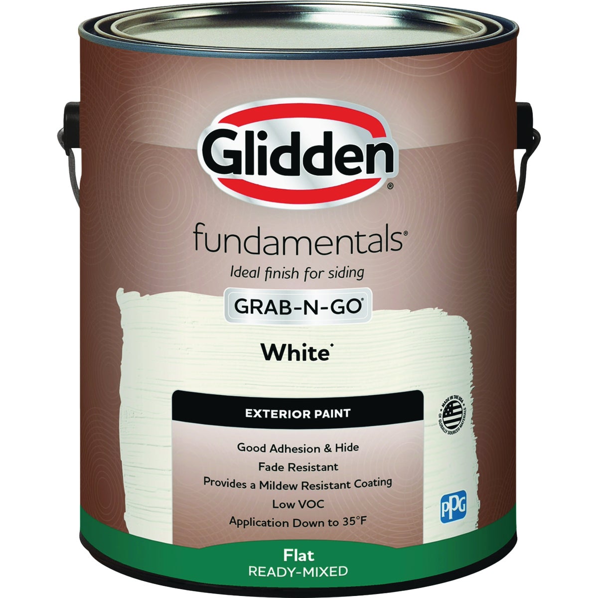Glidden Fundamentals Exterior Grab-N-Go White Flat Gallon