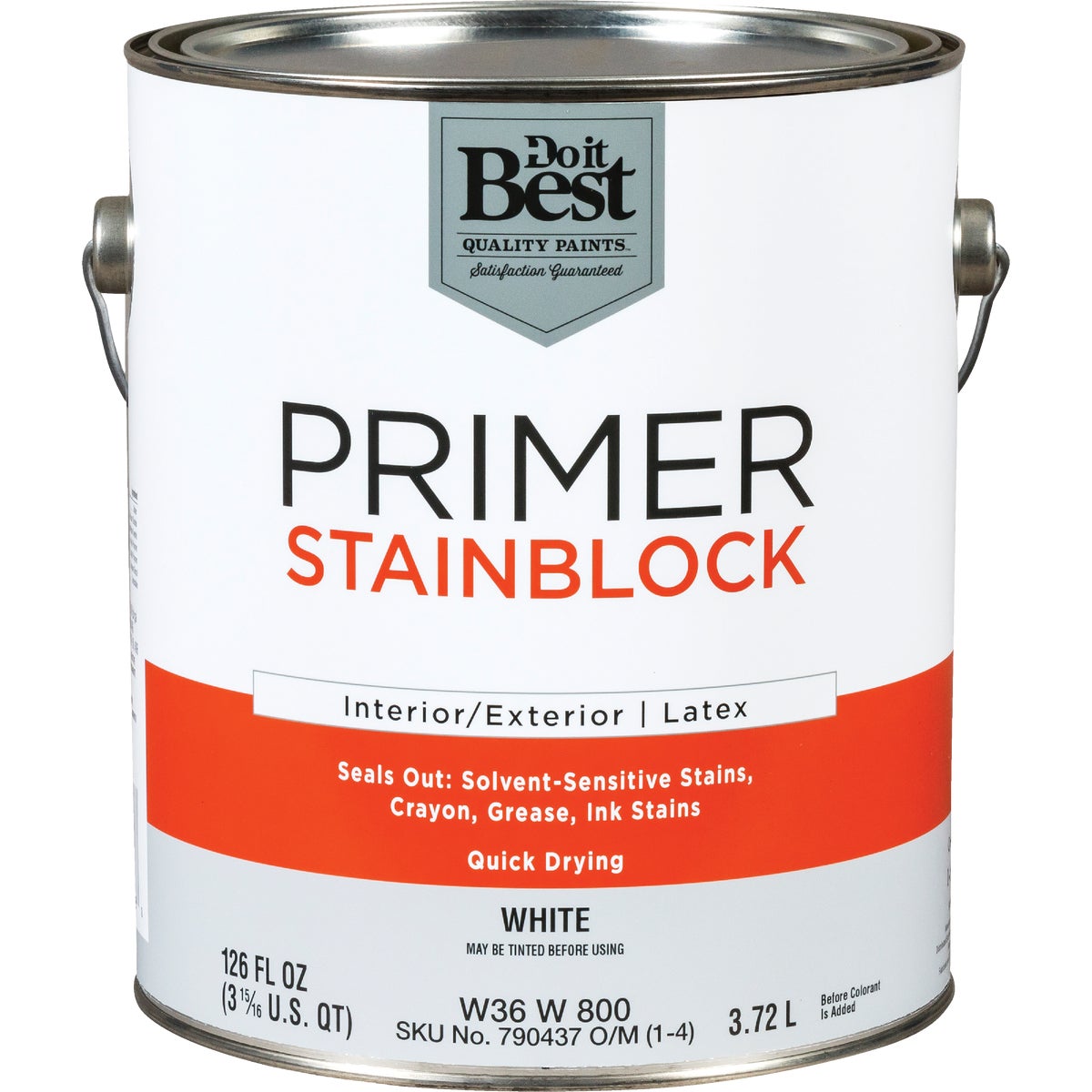 Do it Best Latex Interior/Exterior Stain Blocking Primer, White, 1 Gal.