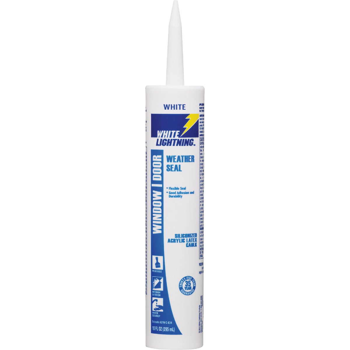 White Lightning 10 Oz. Weather Seal Window and Door Siliconized Acrylic Latex Caulk