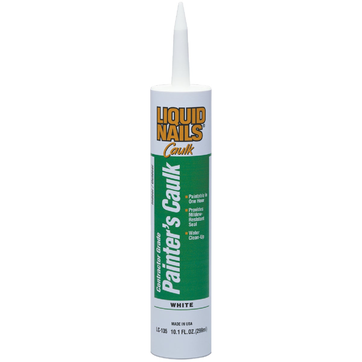 Liquid Nails 10.1 Oz, White Contractor Grade Painter's Acrylic Latex Caulk