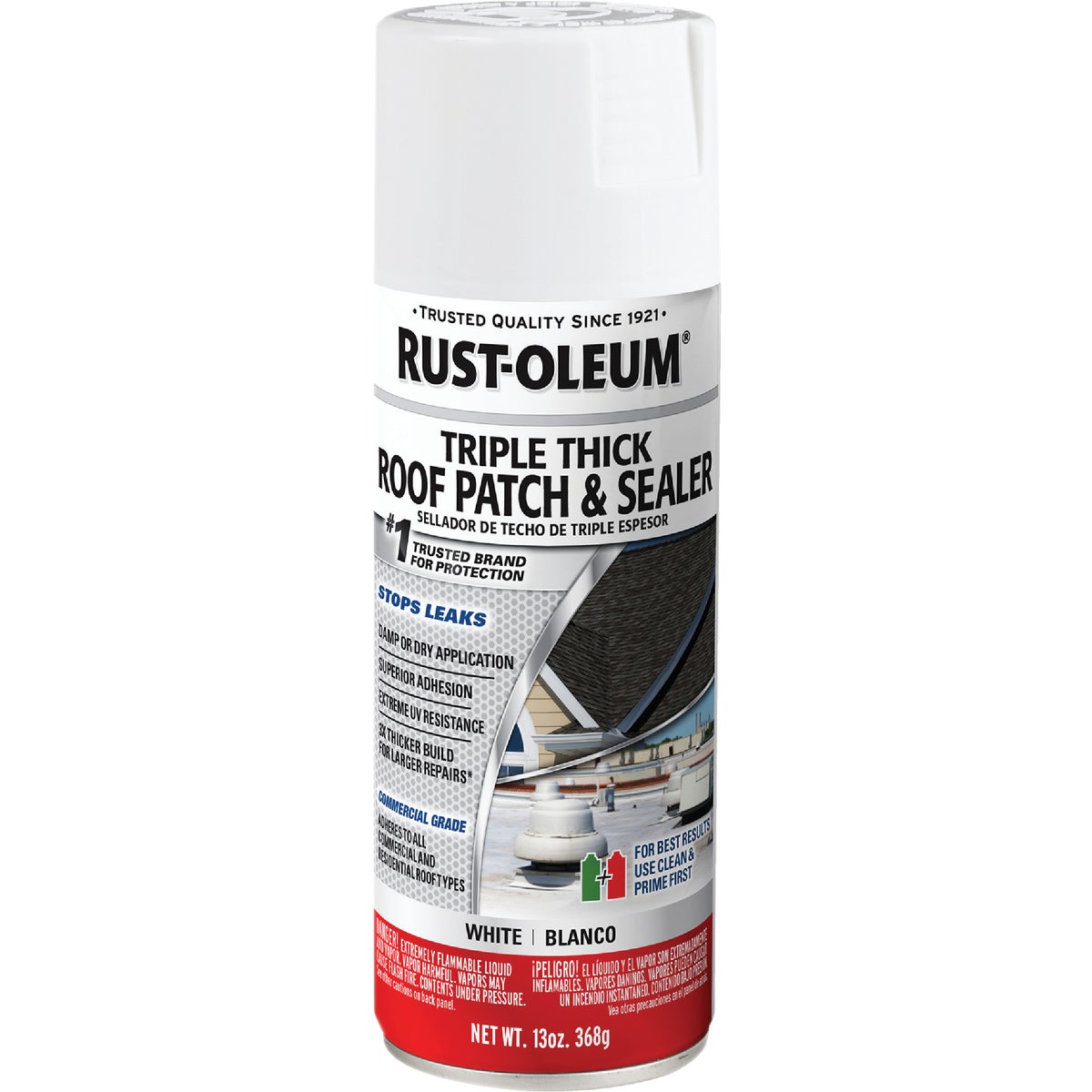 Rust-Oleum 13 Oz. Roofing Triple Thick Roof Patch & Sealer White Spray