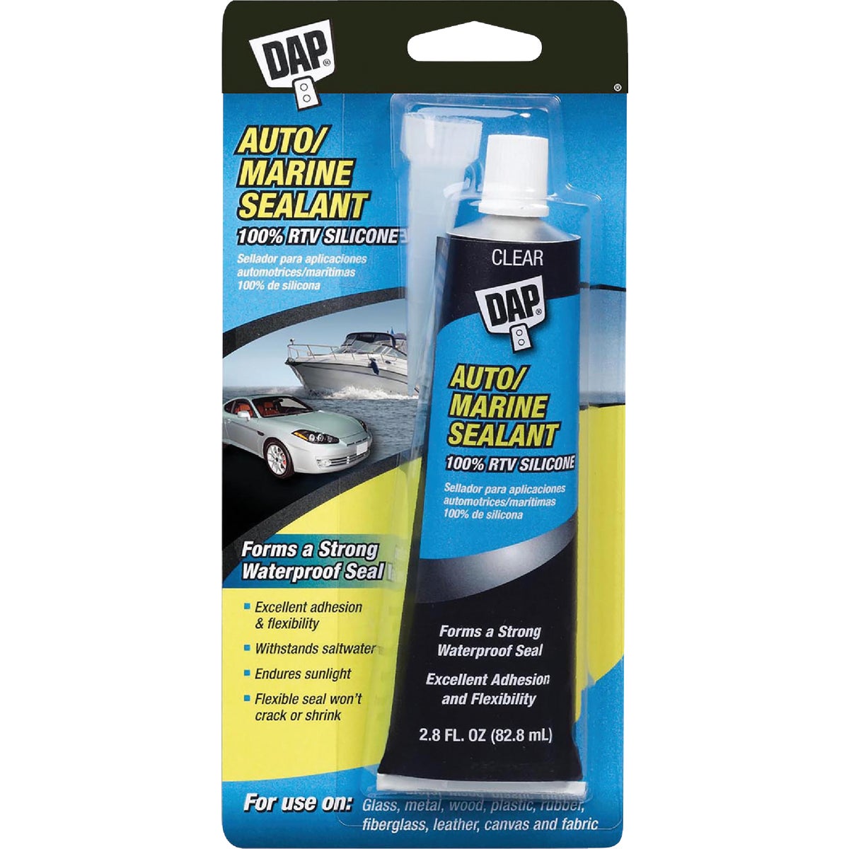 Dap 2.8 Oz. Clear Auto/Marine 100% RTV Silicone Sealant