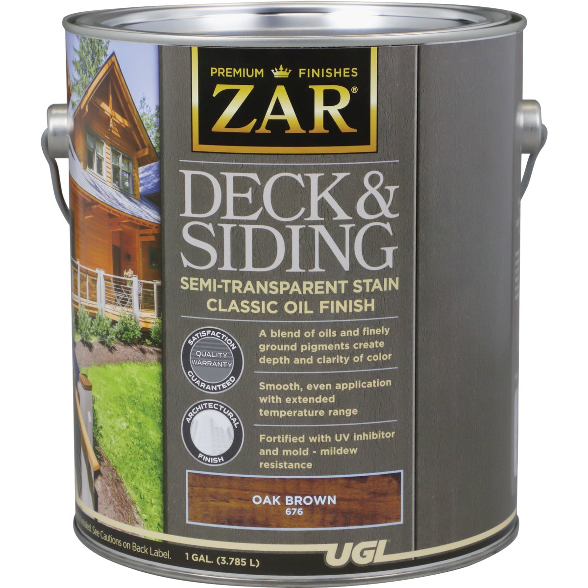 ZAR Semi-Transparent Deck and Siding Stain, Oak Brown, 1 Gal.