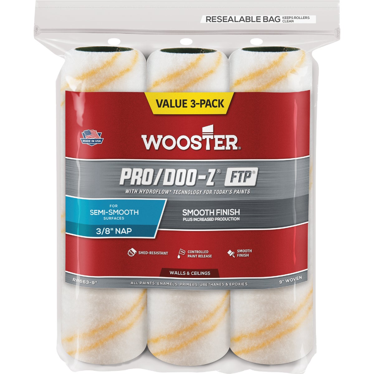 3PK 9″ PRO/DOOZ WVN CVR