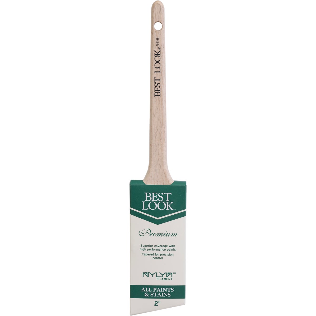 Best Look 2 In. Premium A/S Nylyn Brush With Rattail Beech Wood Handle