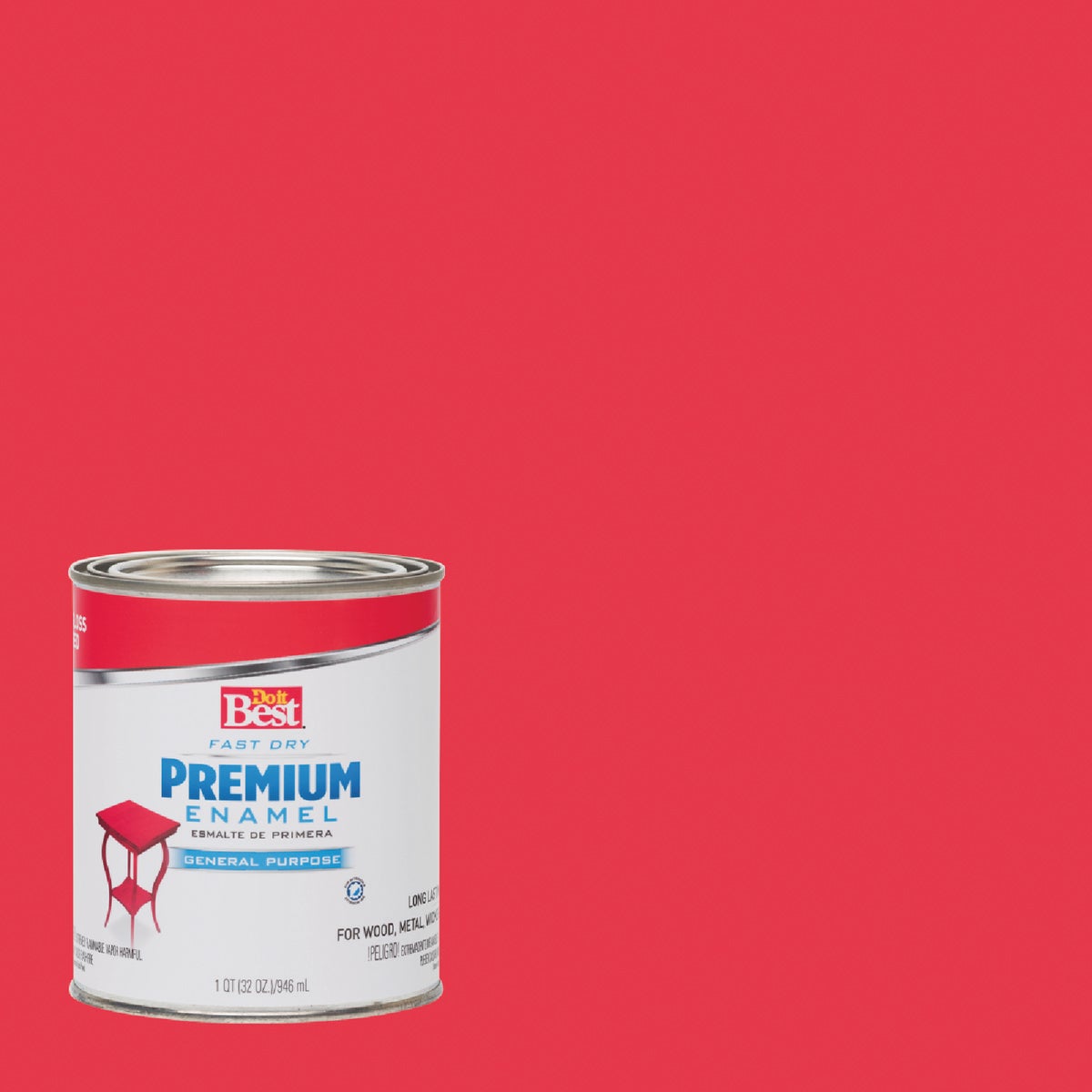 Do it Best Fast Dry Acrylic Latex Gloss Premium Enamel, Red, 1 Qt.