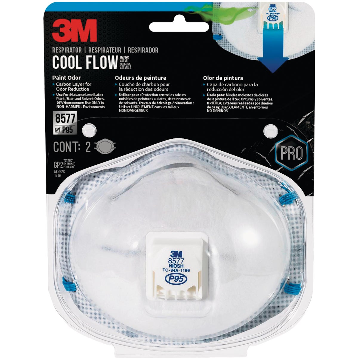3M P95 Particulate Respirator with Nuisance Level Organic Vapor Relief (2-Pack)