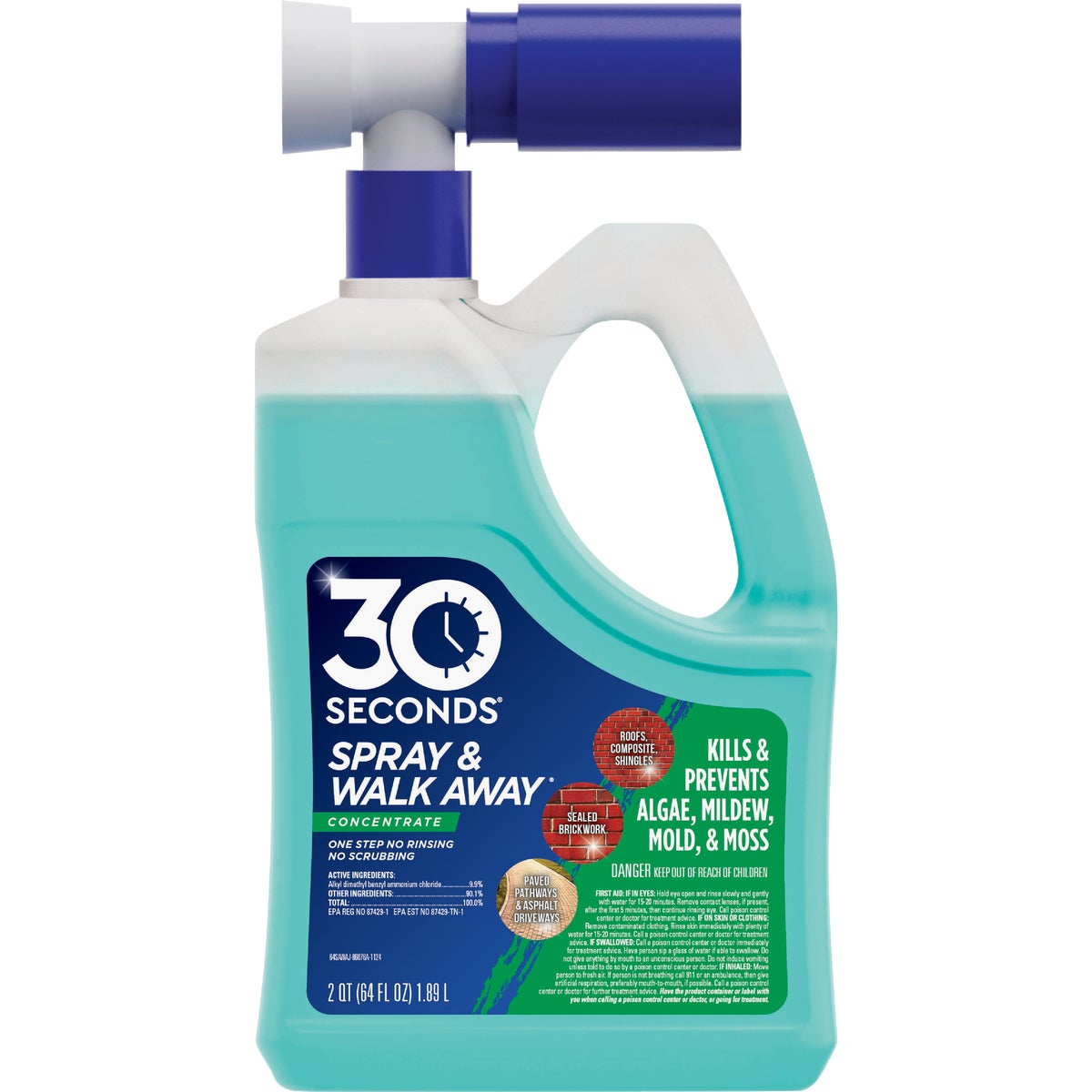 30 Seconds Spray and Walk Away Concentrate with Hose End, 64 Oz.