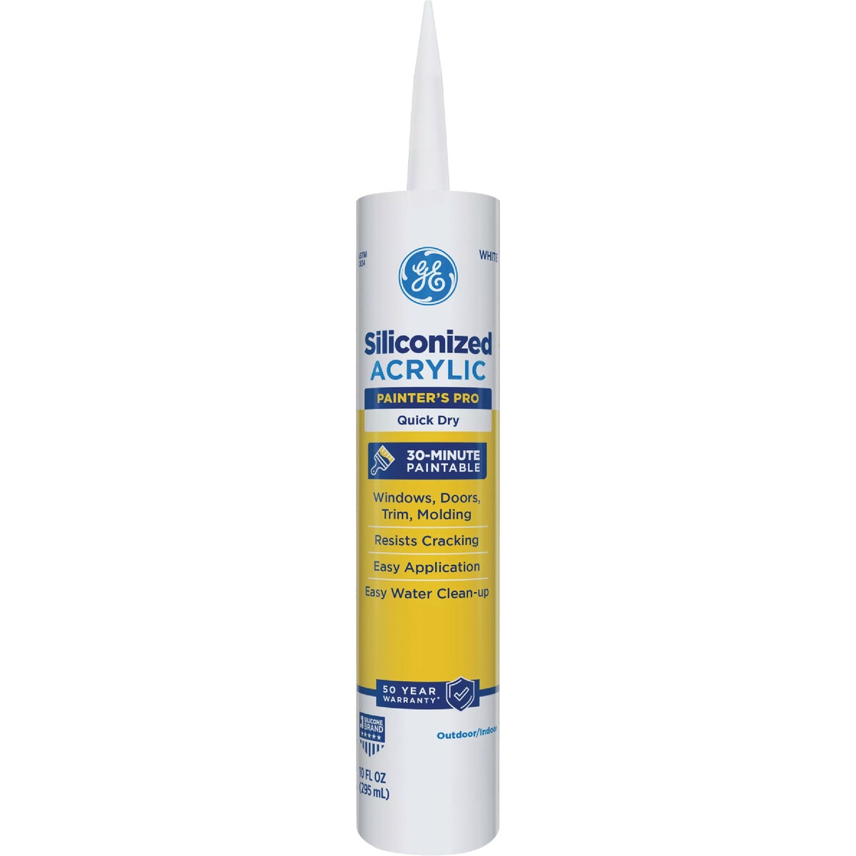 GE Painter's Quick Dry 10.1 Oz. White Siliconized Acrylic Latex Caulk (MAP310WT)