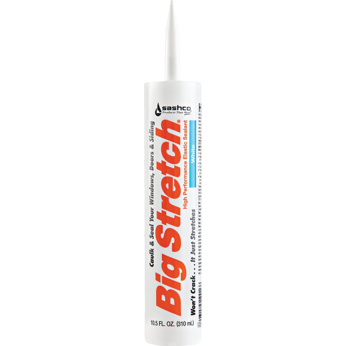Sashco Big Stretch 10.5 Oz. Acrylic Elastomeric Caulk, White