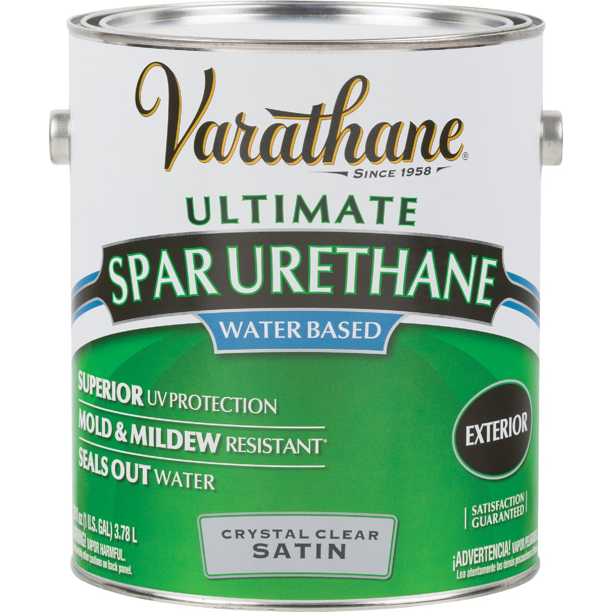 Varathane Satin Clear Water Based Exterior Spar Urethane, 1 Gal.