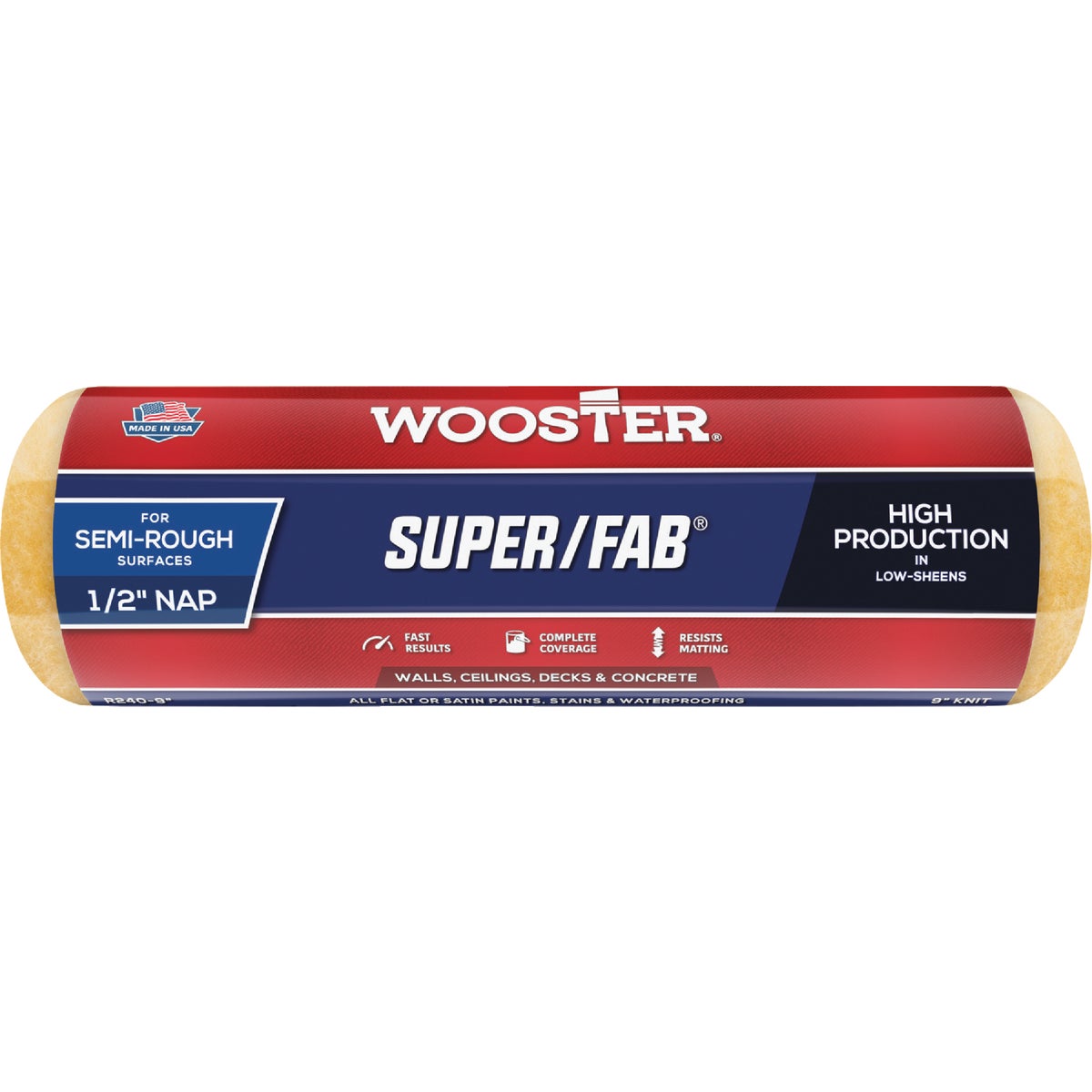 Wooster Super/Fab 9 In. x 1/2 In. Knit Fabric Roller Cover
