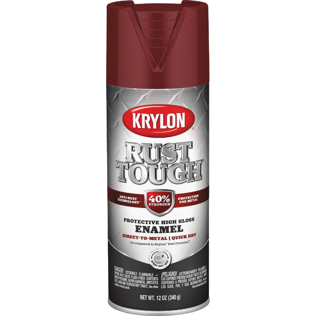 Krylon Rust Tough 12 Oz. Gloss Alkyd Enamel Spray Paint, Burgundy