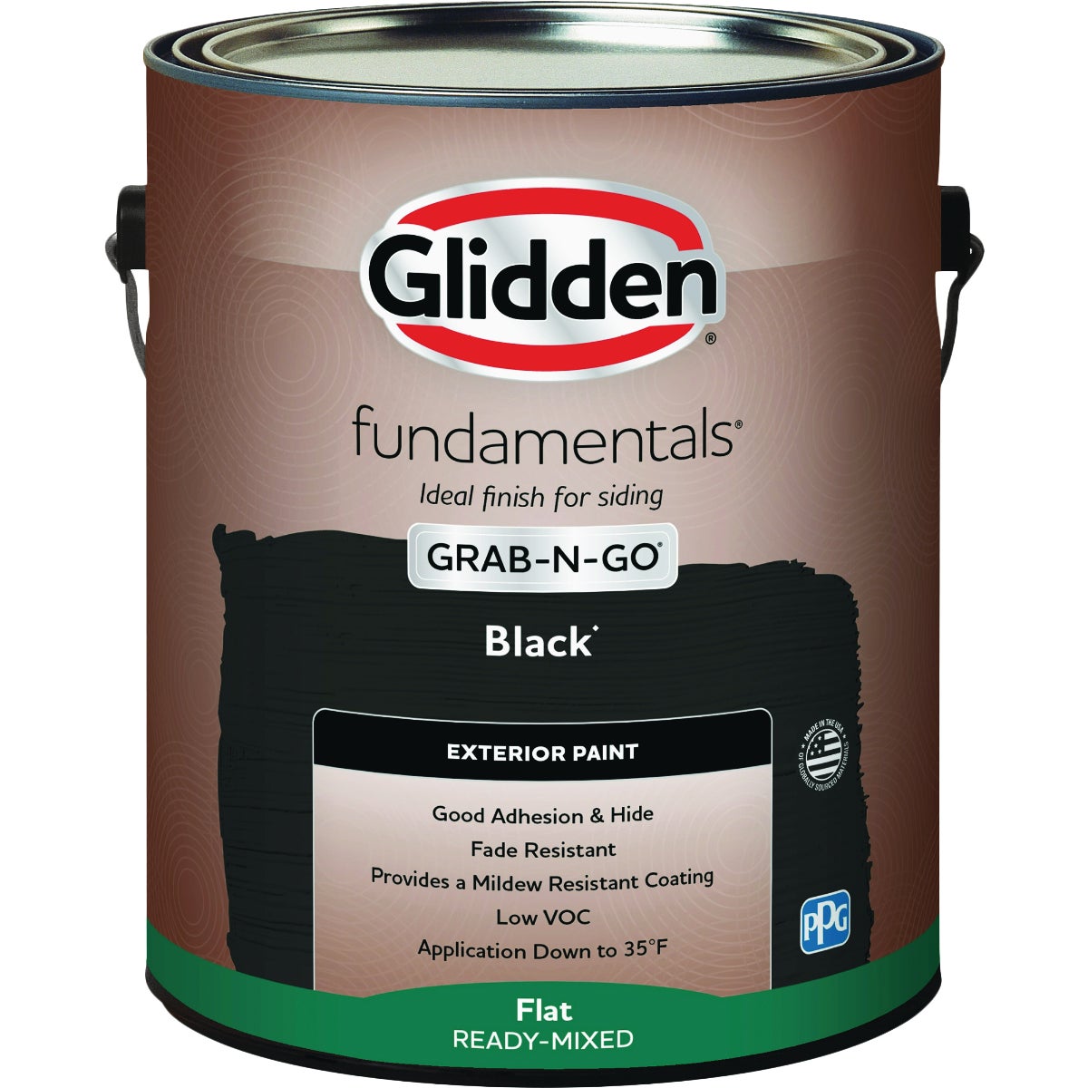 Glidden Fundamentals Exterior Grab-N-Go Black Flat Gallon