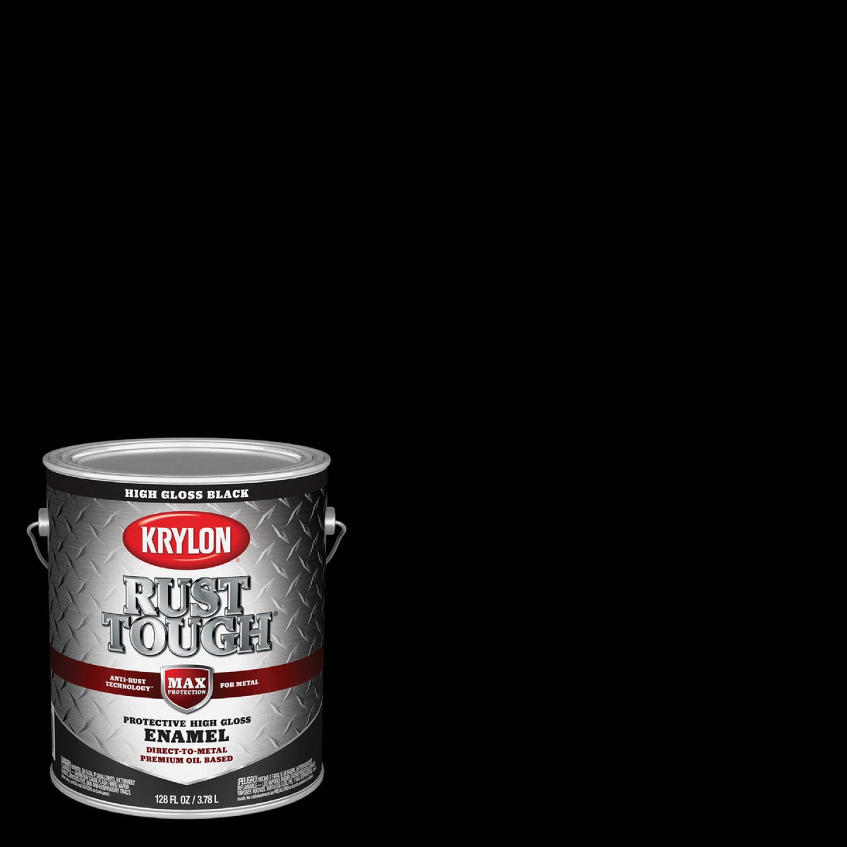 Krylon Rust Tough Oil-Based Gloss  Rust Control Enamel, Black, 1 Gal.