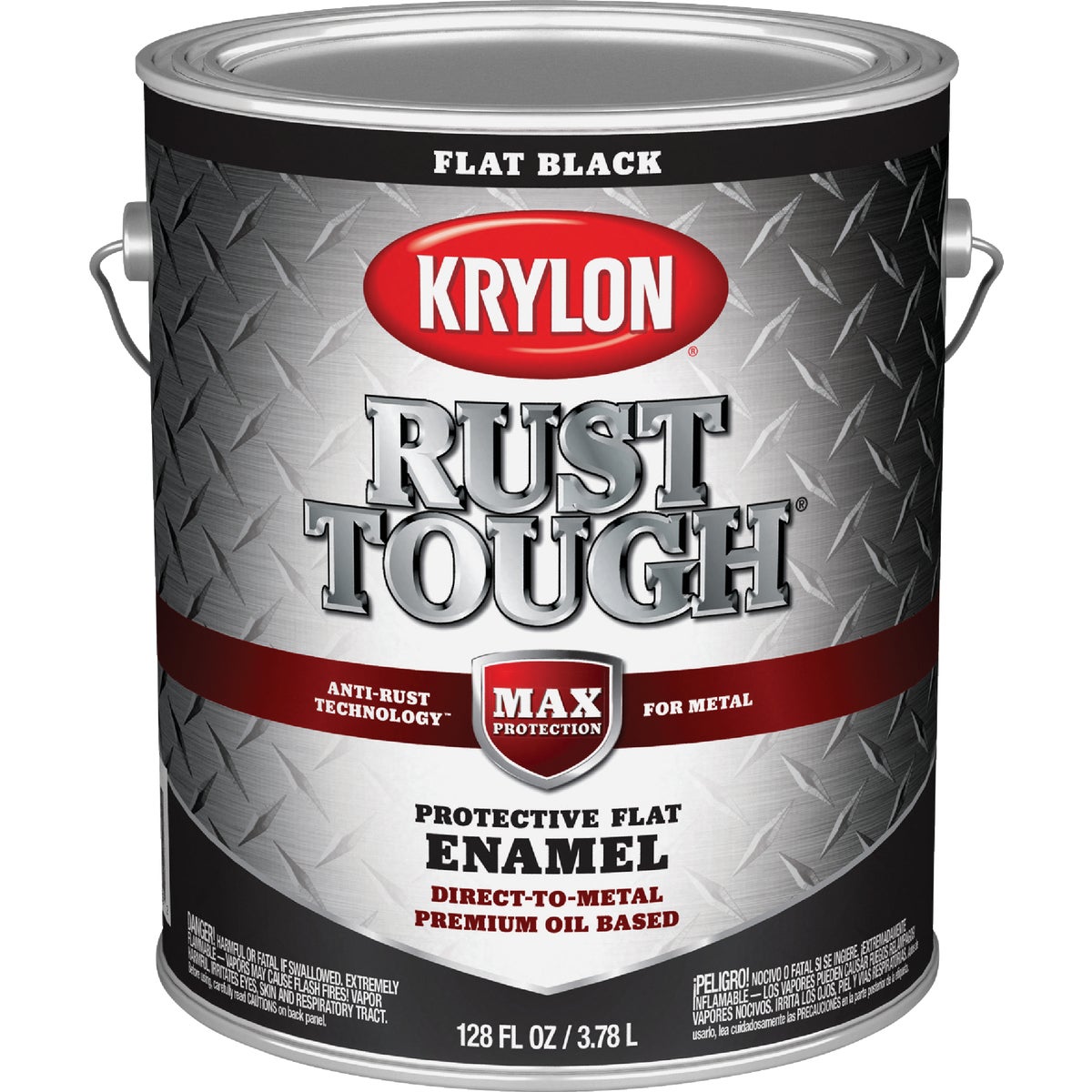 Krylon Rust Tough Oil-Based Flat Rust Control Enamel, Black, 1 Gal.