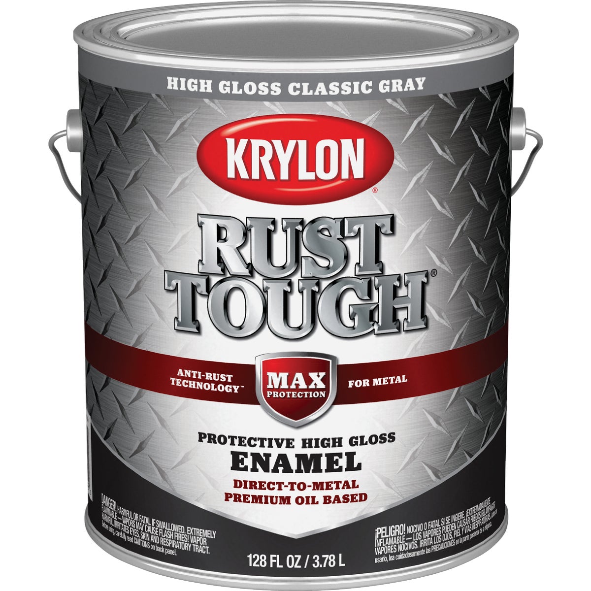 Krylon Rust Tough Oil-Based Gloss Rust Control Enamel, Gray, 1 Gal.