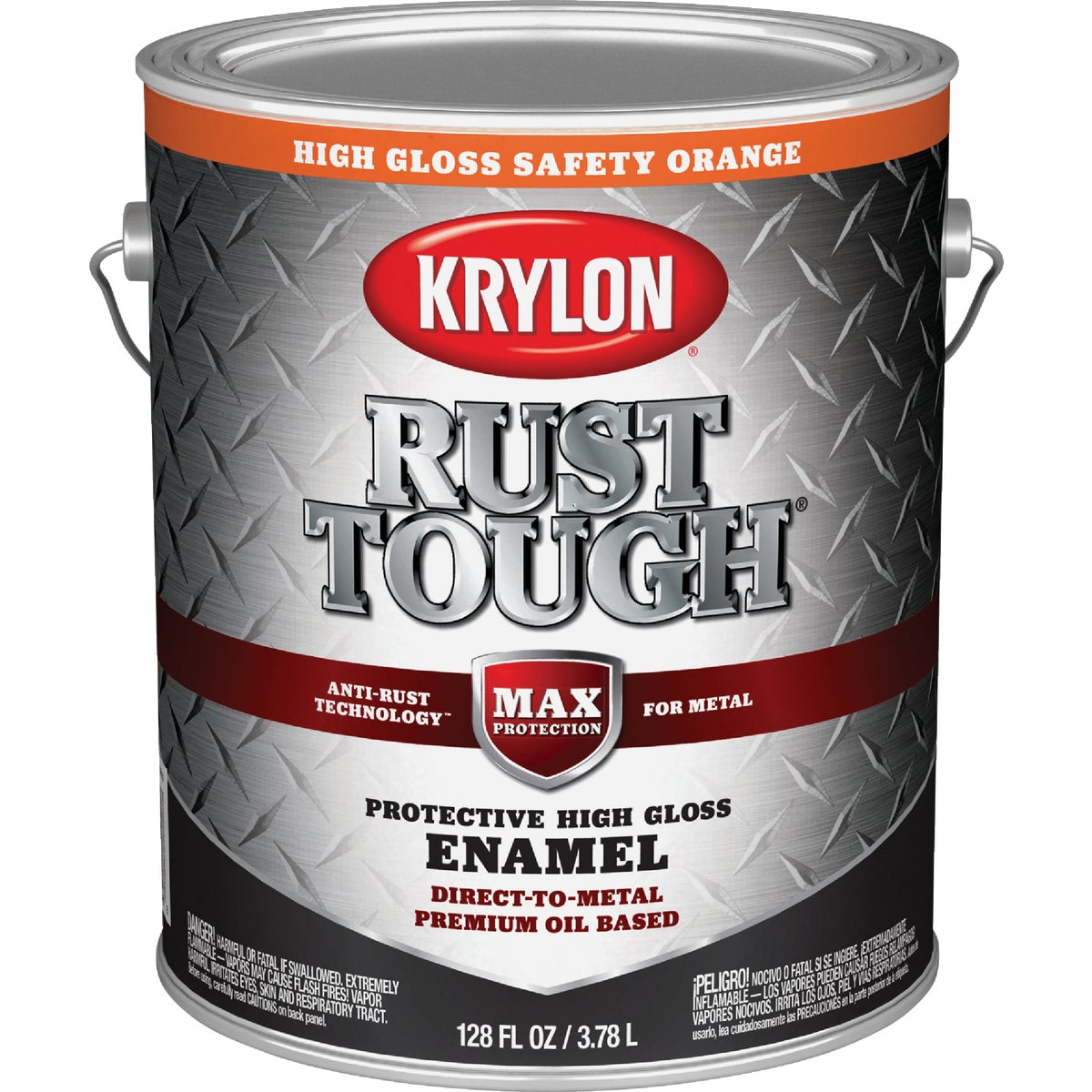 Krylon Rust Tough Gloss Anti-Rust Safety Color Rust Control Enamel, Safety Orange, 1 Gal.