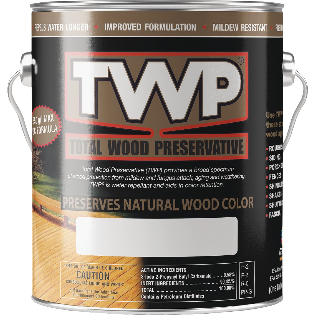TWP1500 Series Low VOC Wood Preservative Deck Stain, Cedartone, 1 Gal.