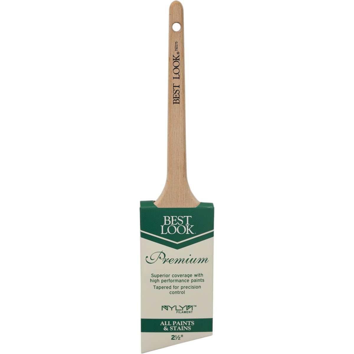 Best Look 2.5 In. Premium A/S Nylyn Brush With Rattail Beech Wood Handle