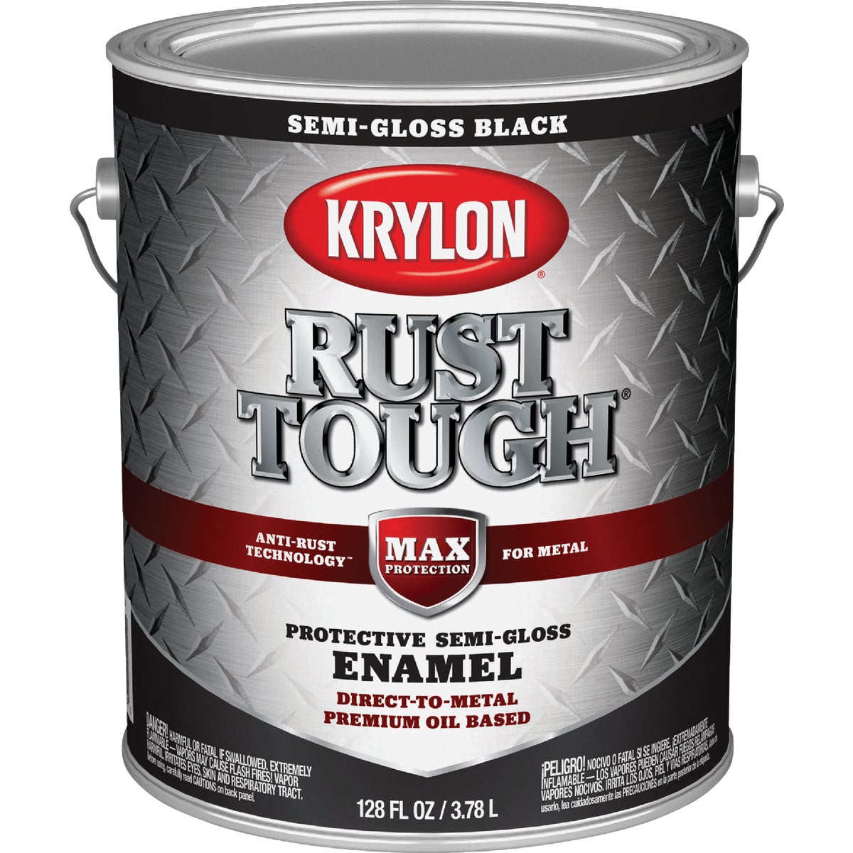 Krylon Rust Tough Oil-Based Semi-Glossr Rust Control Enamel, Black, 1 Gal.