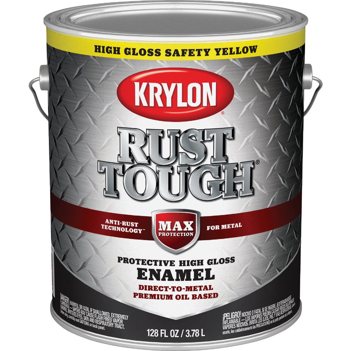 Krylon Rust Tough Gloss Anti-Rust Safety Color Rust Control Enamel, Safety Yellow, 1 Gal.