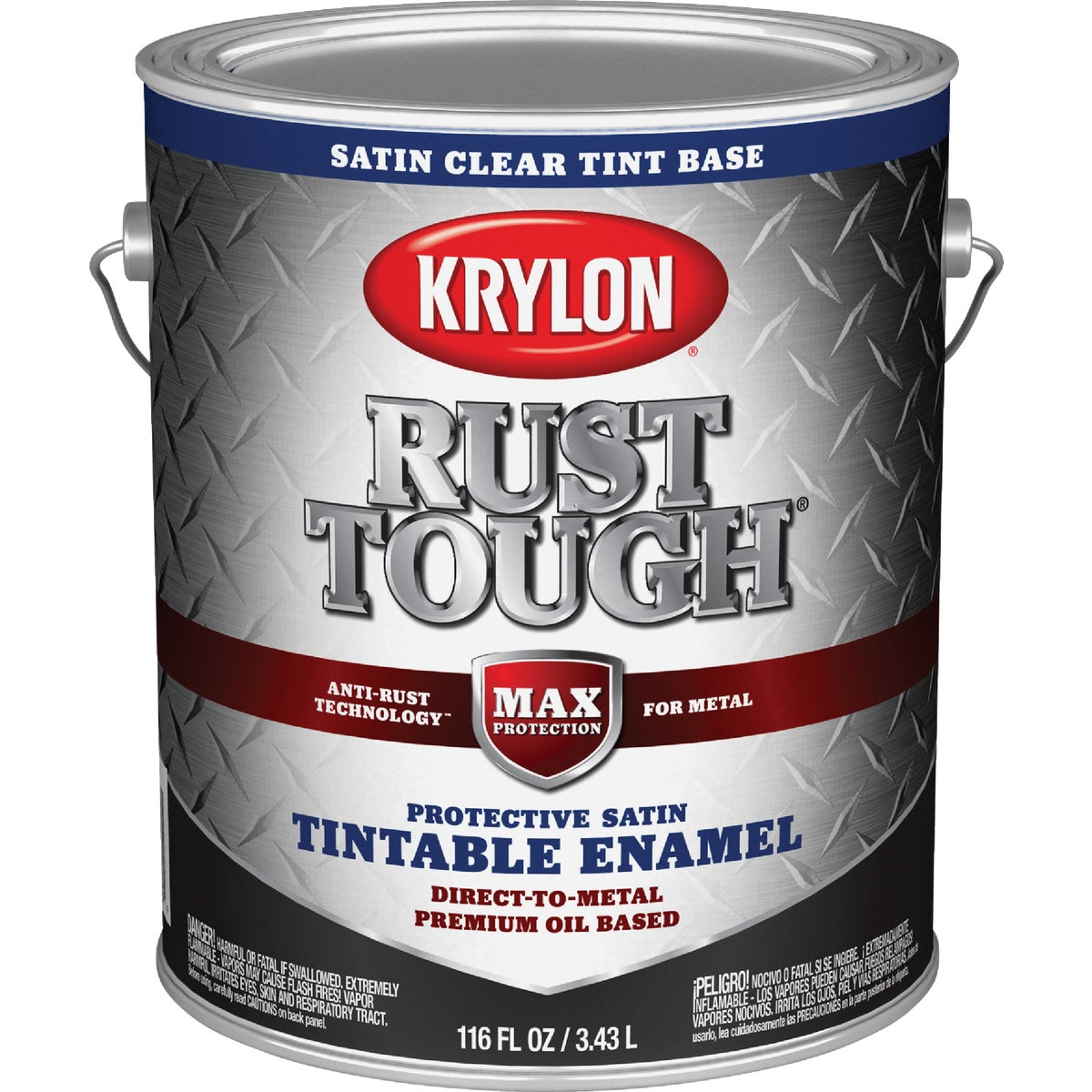 Krylon Rust Tough Oil-Based Satin Rust Control Enamel, Clear Base, 1 Gal.