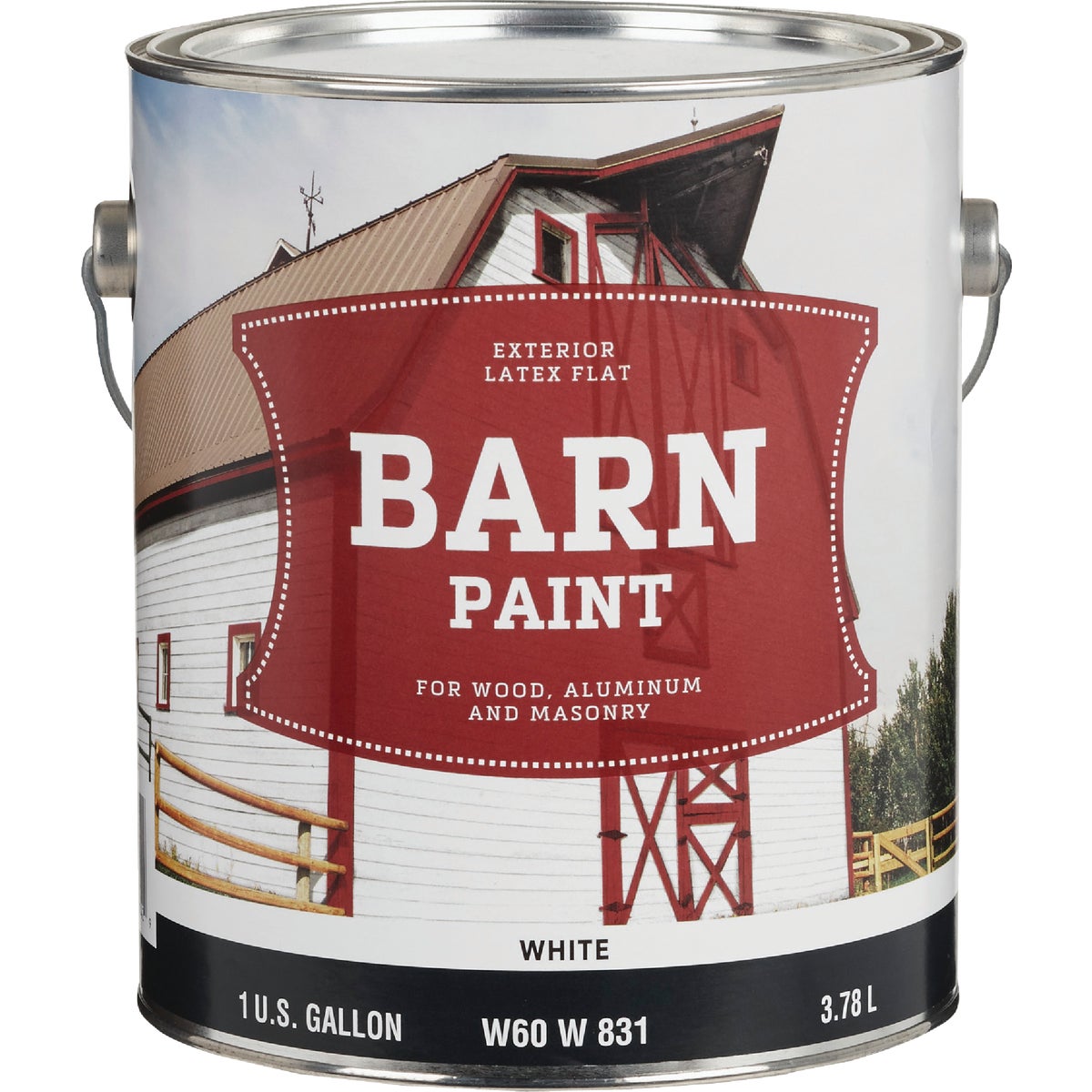 Do it Best Latex Flat Exterior Barn Paint, White, 1 Gal.