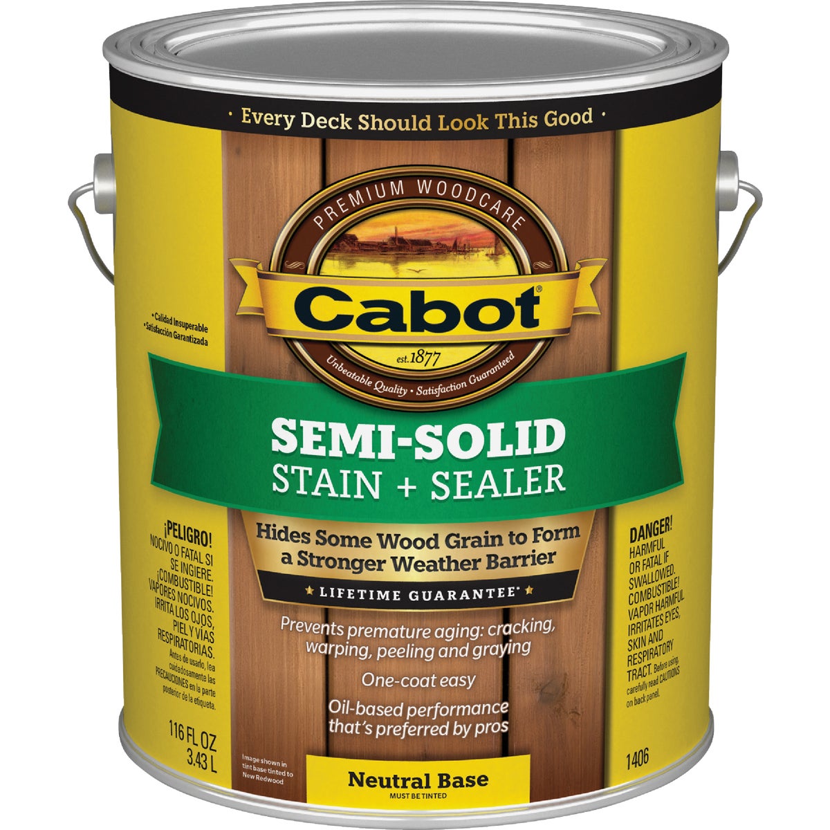 Cabot Semi-Solid Deck & Siding Stain, 1406 Neutral, 1 Gal.