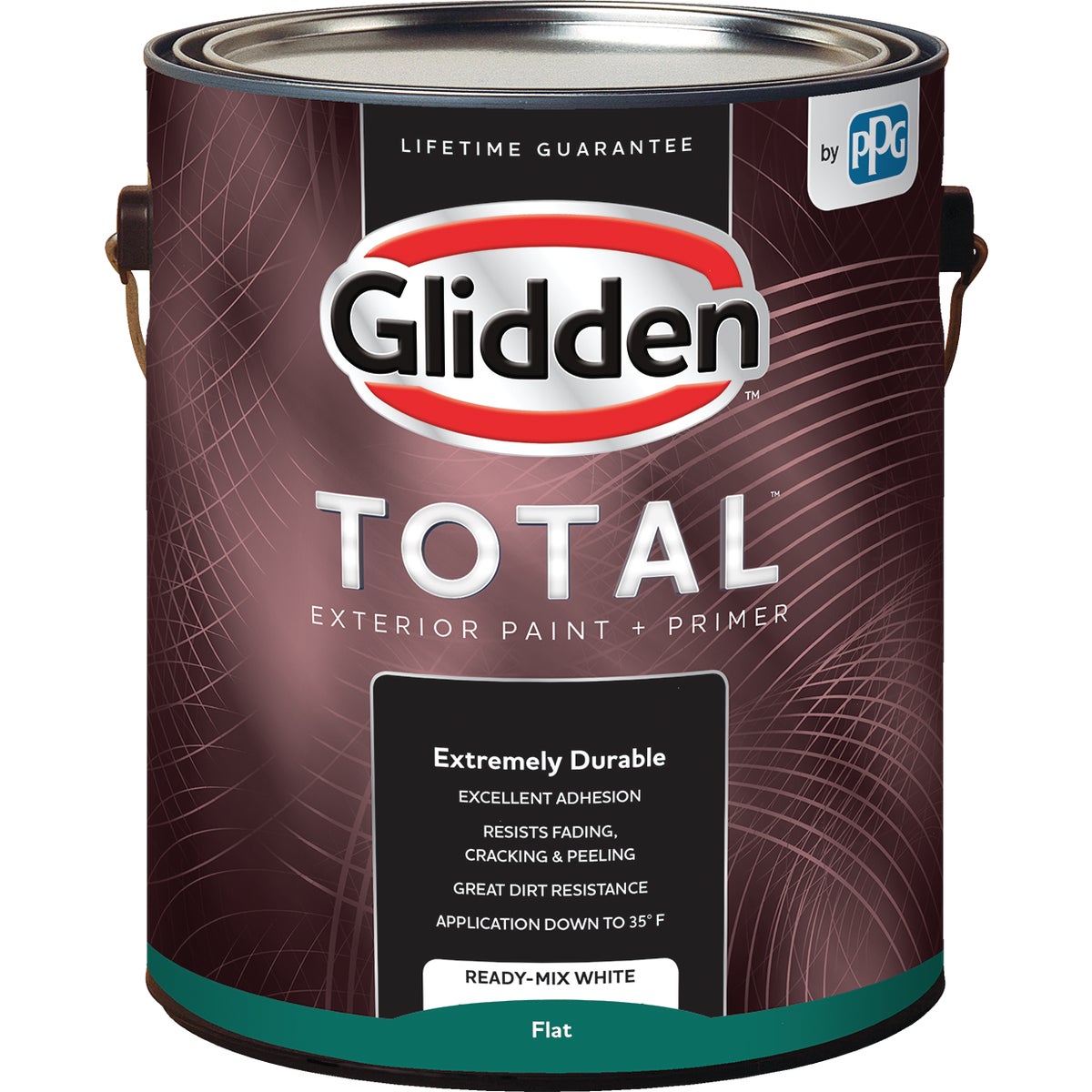 Glidden Total Exterior Paint + Primer Flat Ready Mix White 1 Gallon