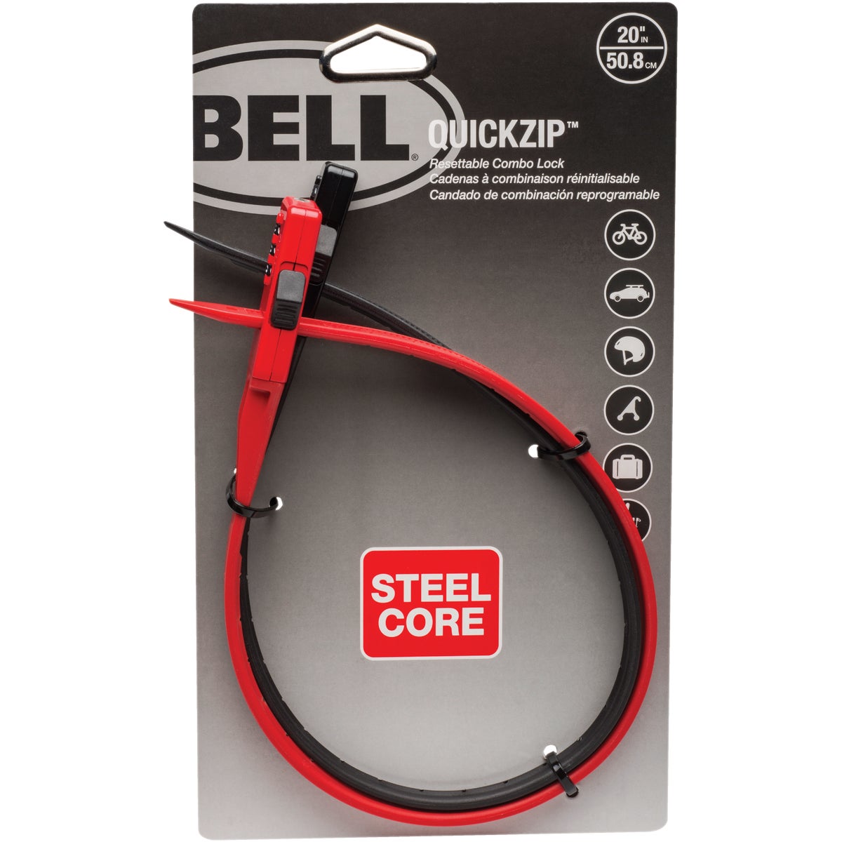 Bell QuickZip 20 In. x 4mm Resettable Combination Bicycle Lock (2-Pack)