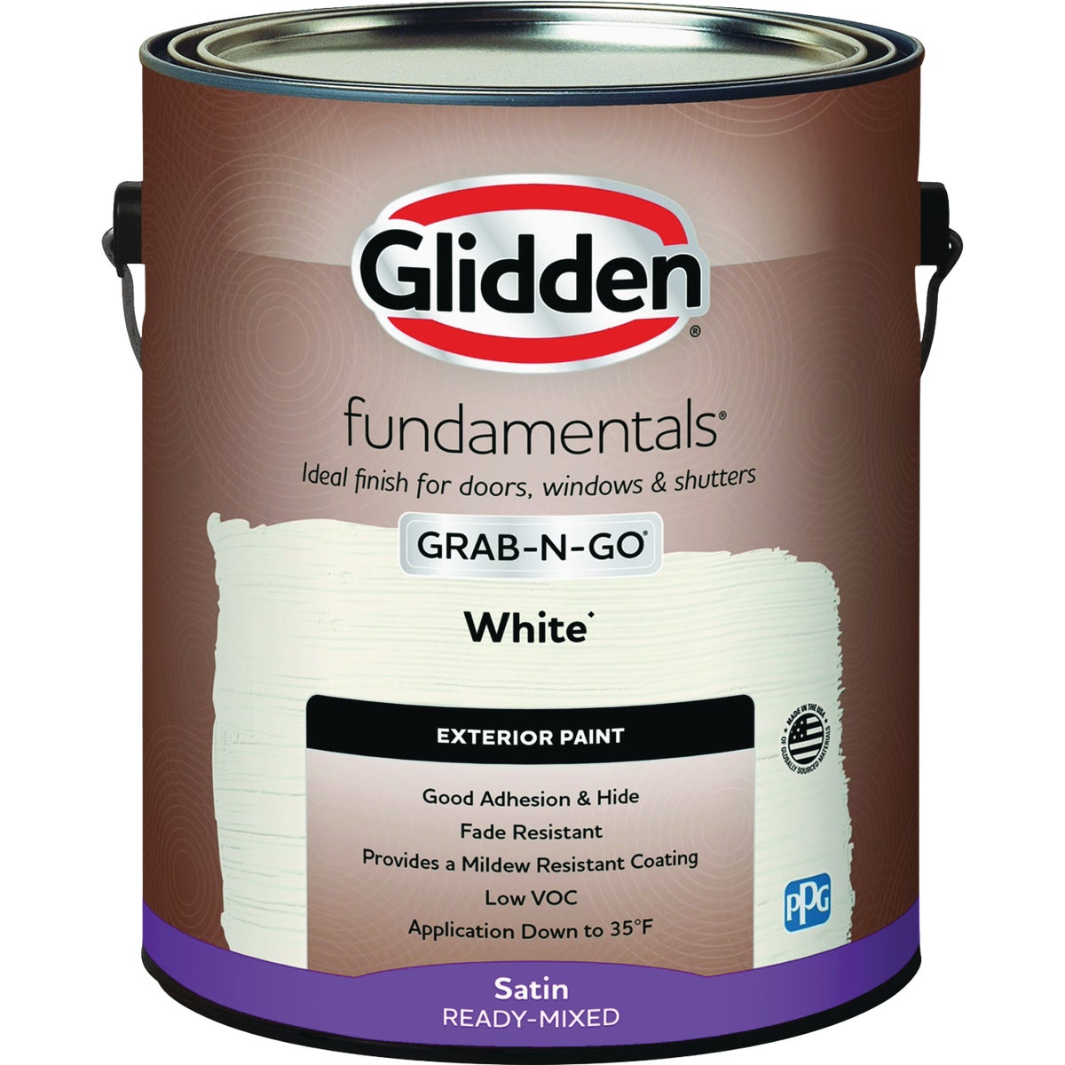Glidden Fundamentals Exterior Grab-N-Go White Satin Gallon