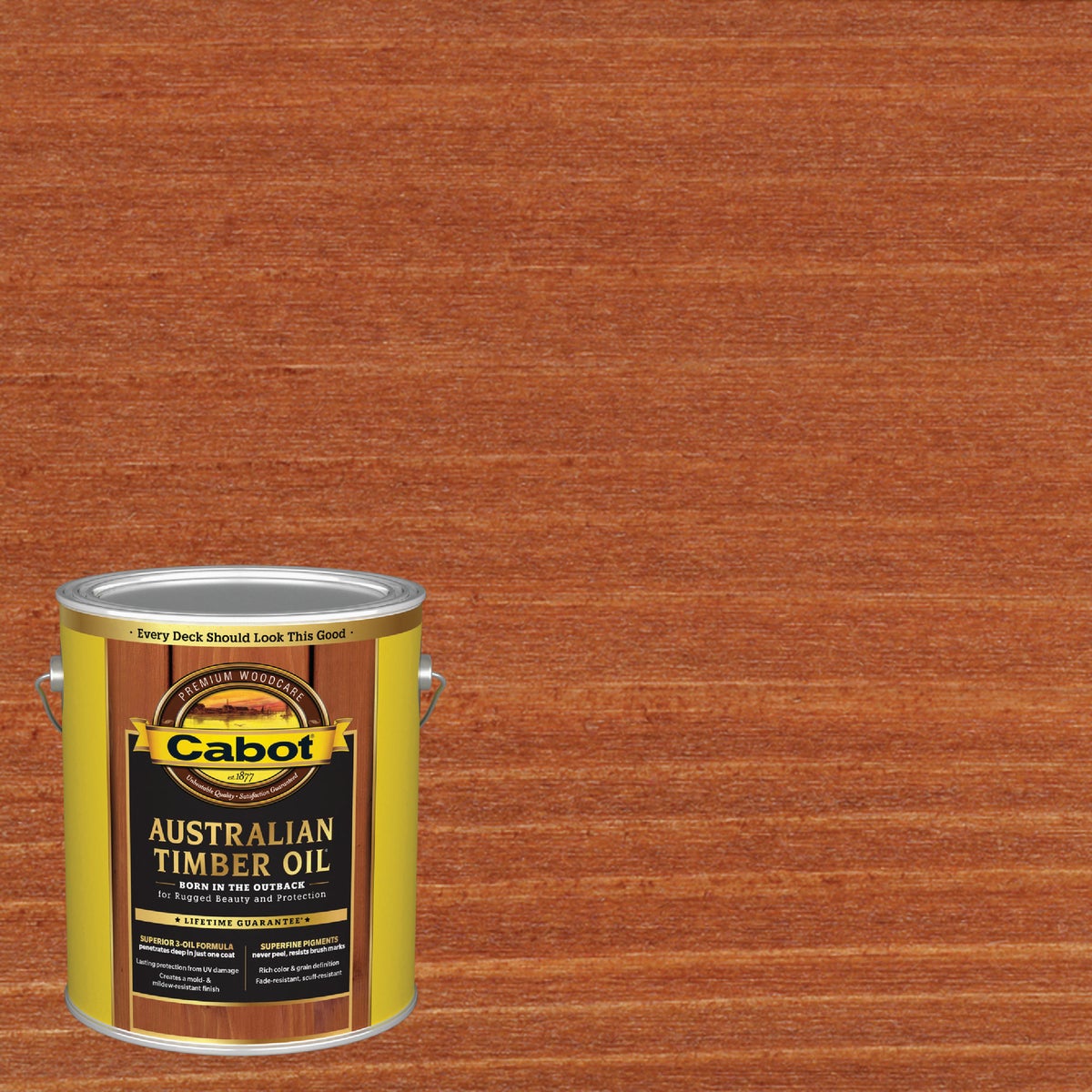 Cabot Australian Timber Oil Translucent Exterior Oil Finish, Mahogany Flame, 1 Gal.
