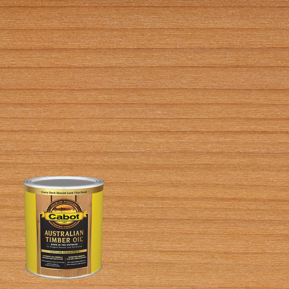 Cabot Australian Timber Oil Translucent Exterior Oil Finish, Amberwood, 1 Qt.