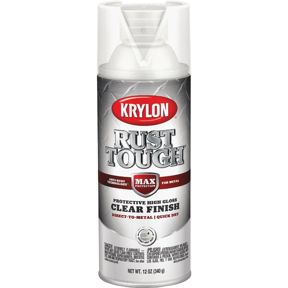 Krylon Rust Tough 12 Oz. Gloss Alkyd Enamel Spray Paint, Clear
