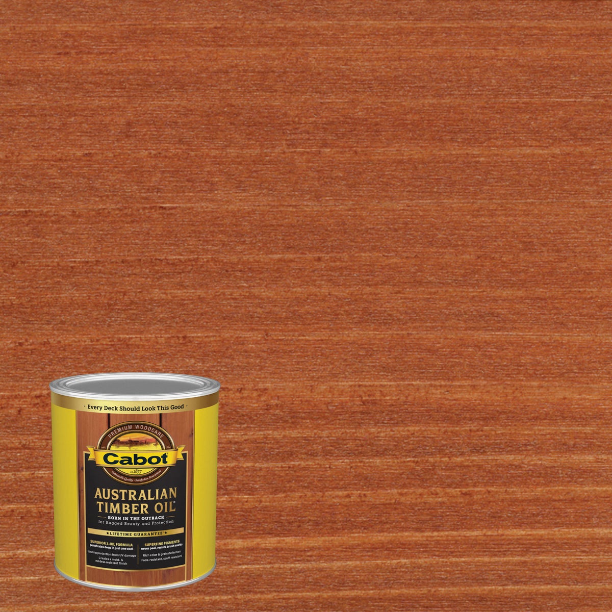 Cabot Australian Timber Oil Translucent Exterior Oil Finish, Mahogany Flame, 1 Qt.