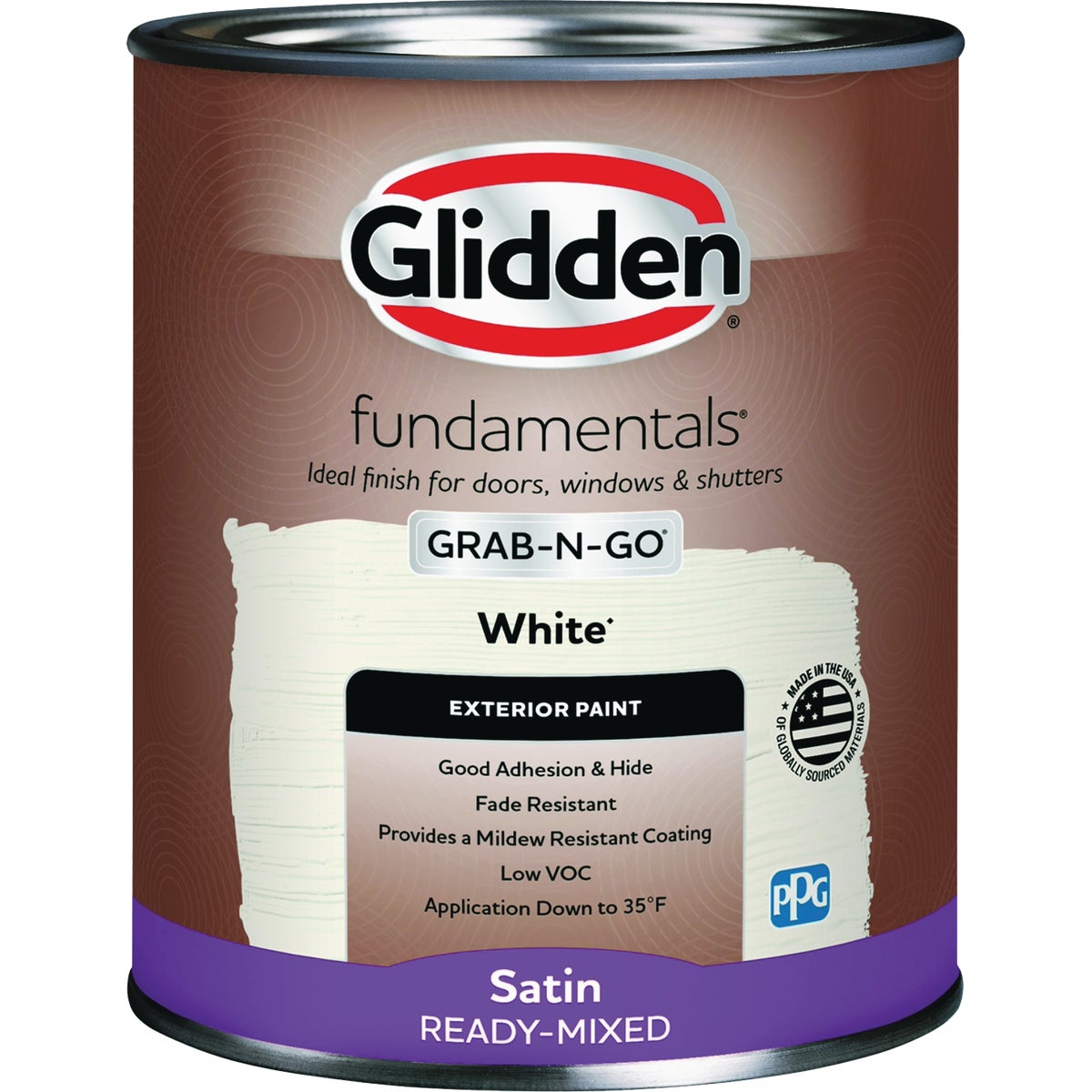 Glidden Fundamentals Exterior Grab-N-Go White Satin Quart