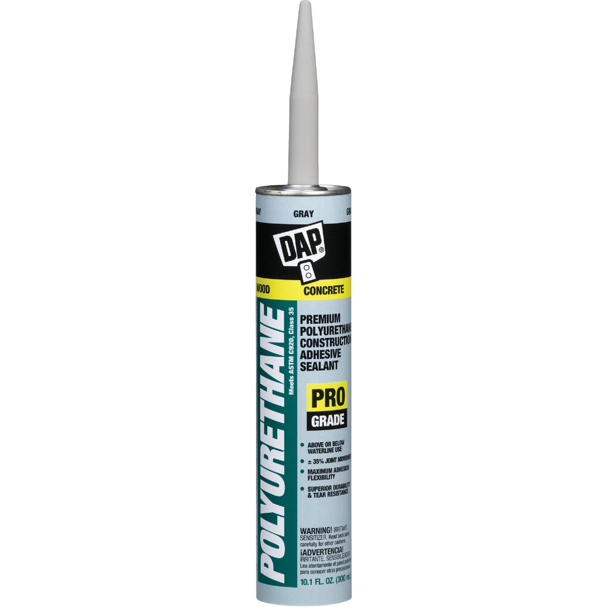 DAP 10.1 Oz. Premium Polyurethane Construction Adhesive Sealant, Gray