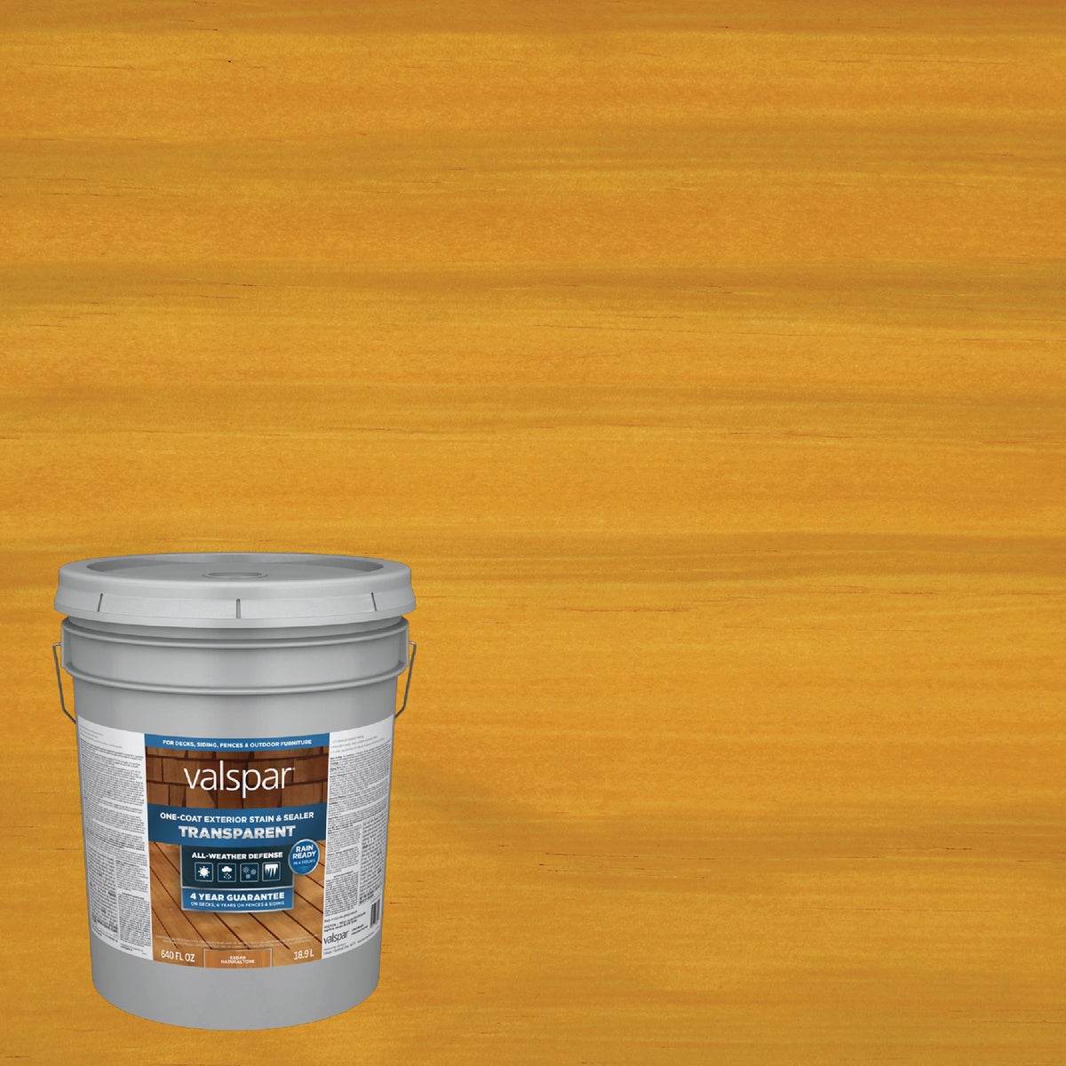 Valspar Transparent Deck Stain, Cedar Natural Tone, 5 Gal.